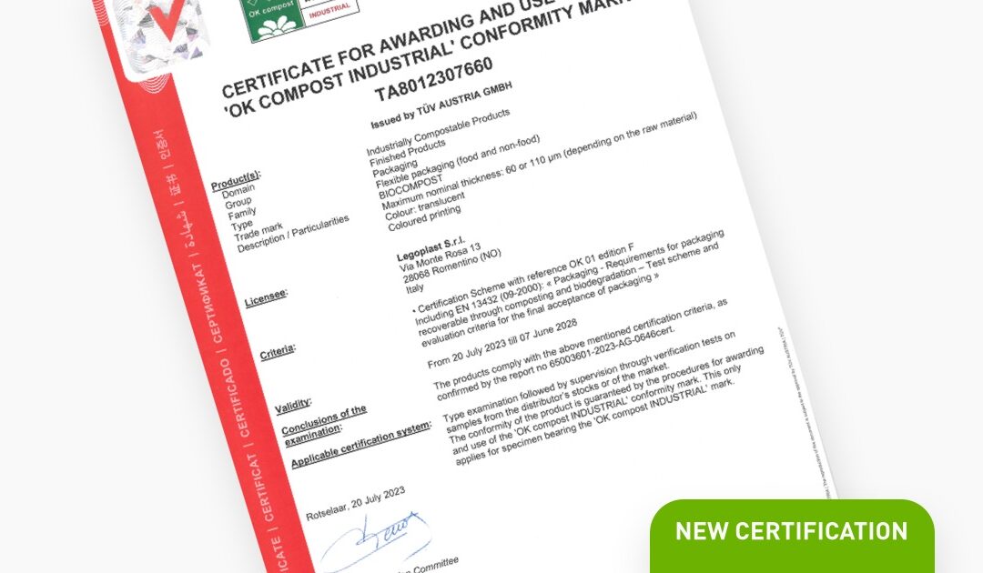 A certification for compostable packaging